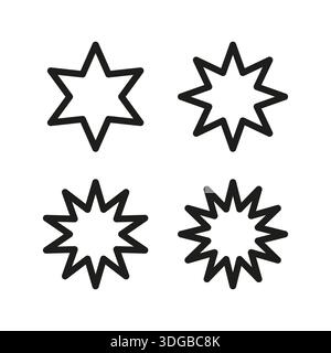 Sternenstartsymbol. Bang-Explosionsvektor. Form des Aufklebers. Funkenblinksymbol. EPS 10. Stock Vektor