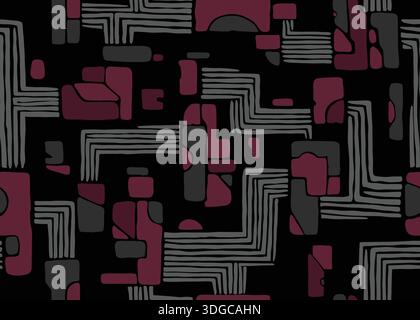 Abstract burgundy Geometric shapes pattern background. Vector illustration art backdrop Stock Vektor