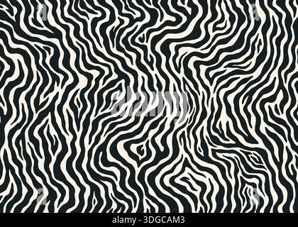 Abstraktes Zebramuster mit Tiermuster. Tierdruck Vektor-Illustration Hintergrund. Tierfell Haut Design Illustration für Web, Wohnkultur, fas Stock Vektor
