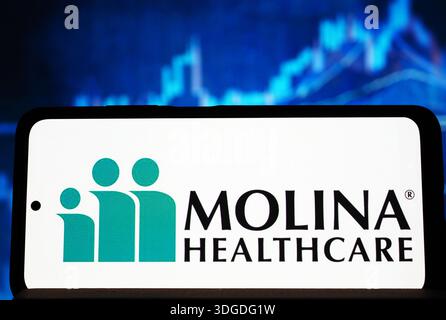 Deutschland. Januar 2026. In dieser Abbildung wird das Logo von Molina Healthcare, Inc. Auf einem Smartphone angezeigt. Quelle: SOPA Images Limited/Alamy Live News Stockfoto