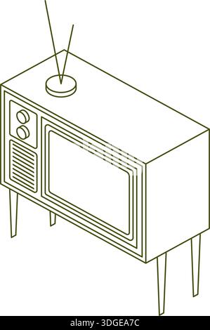Isometrie TV Icon Vektor Design Elemente Vorlagen einfaches und modernes Konzept Stock Vektor