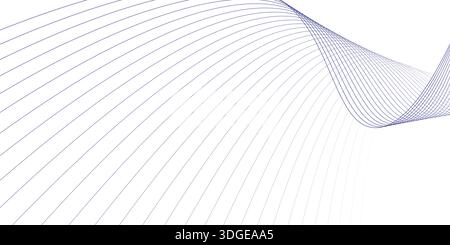 Elegante blaue, fließende Linien auf weißem Hintergrund, die Bewegung, Energie und ein klares modernes Design darstellen Stock Vektor