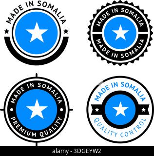 Nationalflagge der Bundesrepublik Somalia, flache Vektorsymbole setzen Stock Vektor