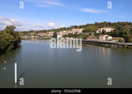 La rivière la Saône, Ville de Trévoux, Département de l'Ain, région Rhône Alpes, Frankreich Stockfoto