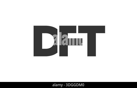 DFT-Logo-Vorlage mit starkem und modernem Text. Anfänglich basierter Vektorlogotyp mit einfacher und minimaler Typografie. Trendige Firmen-ID Stock Vektor