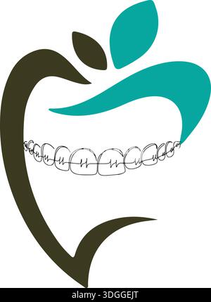 Dentallogodesign im Apple-Stil einfaches Dentallogodesign Stock Vektor