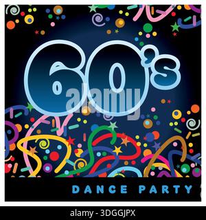 Mockup für das Cover eines Programms, eines Flyers oder einer CD für eine Tanzparty Stock Vektor