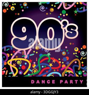 Mockup für das Cover eines Programms, eines Flyers oder einer CD für eine Tanzparty Stock Vektor