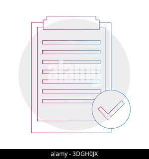 Professioneller Prüfbericht. Genehmigter Validierungsvektor. Erfolgreicher Zertifizierungsprozess. Symbol für zertifiziertes Dokument. Stock Vektor