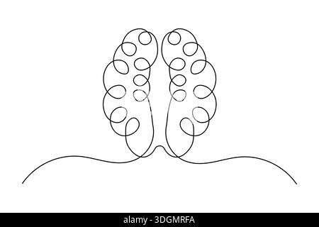 Linienart menschliches Gehirn kontinuierliche eine Linie Zeichnung minimalistische Vektor-Illustration Stock Vektor