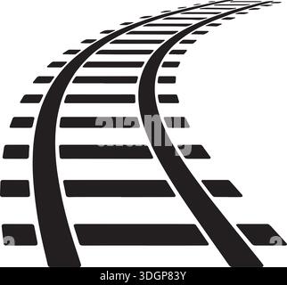 Silhouette Der Eisenbahnstrecke - Vektorgrafik Der Bahnlinie Stock Vektor