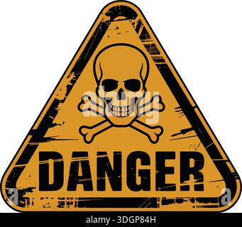 Gefahrensymbol Schädelsymbol – Warnschild Schädel- und Crossbone-Vektor Stock Vektor