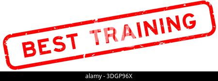 Grunge Red Bestes Trainingswort quadratischer Gummisiegelstempel auf weißem Hintergrund Stock Vektor