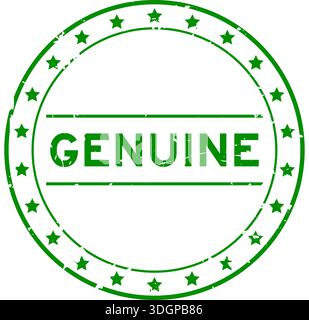 Grunge grün echt Wort rund Gummi Siegel Stempel auf weiß Hintergrund Stock Vektor