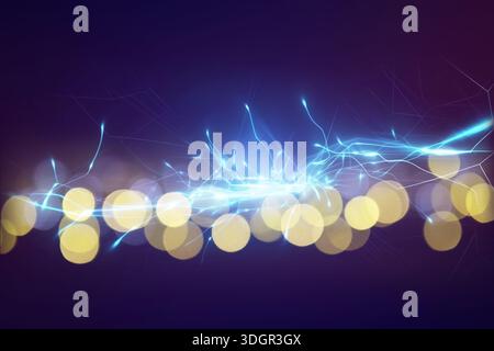 Abstrakter Hintergrund hellblauer Töne mit Blendbokeh-Effekt. Stockfoto