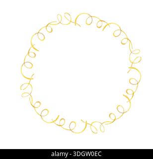 Serpentinenkranz. Handgemachte Aquarellillustration. Für Verpackungspapier, Grußkarten, Dekoration und Illustration. Stockfoto