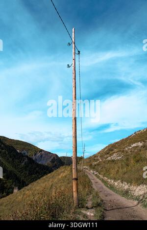 Natürliche Vegetation und saisonale Pflanzen in der georgianischen Landschaft, die Wildblumen, Sträucher und Waldränder als Teil der vielfältigen Naturlandschaft zeigen Stockfoto