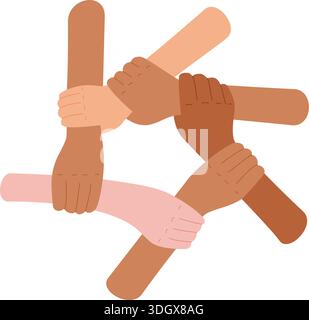 Hände Zusammen Im Solidaritätssymbol Stock Vektor