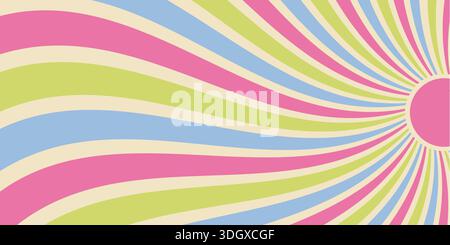 Grooviger Retro Sun Burst Hintergrund Stock Vektor