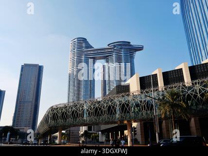 Sheikh Zayed Road, Dubai, Dubai Emirate, Vereinigte Arabische Emirate Stockfoto