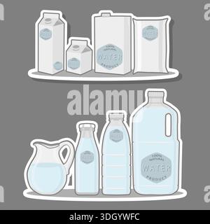 Illustration zum Thema verschiedene süße leckere natürliche Wasser Stock Vektor