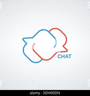 Ein stilisiertes Logo aus zwei Chat-Blasen in Blau und Rot Stock Vektor