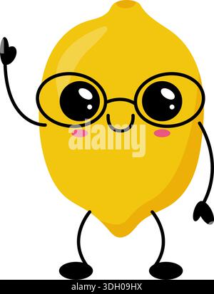 Niedliche Illustration aus Kawaii-Zitronen-Früchten Stock Vektor