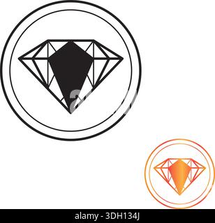 Gold oder Schwarz Diamant Vector Icon Pro Vector Stock Vektor