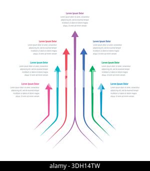 Vektor-Infografik mit Symbolen. Prozessdiagramm, Flussdiagramm, Infografik, Infografiken für Geschäftskonzept, Präsentationsbanner, Workflow-Layout Stockfoto