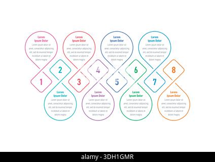 Illustration der Bunten Infografik Modern Business mit Titel, Elementen, kreativ, Formen - Vektor Stock Vektor