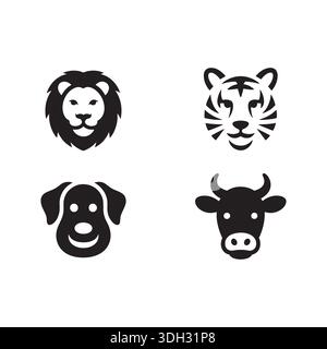 Tiervektorsatz Illustration kostenlos editierbar Stock Vektor