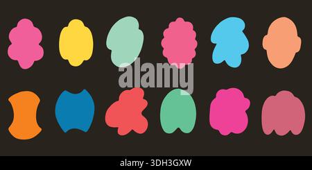 Buntes Set Aus Abstrakten, Organischen Blob-Formen Stock Vektor