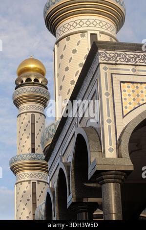 Detail der Jame' ASR Hassanil Bolkiah Moschee, Brunei Darussalam. Stockfoto