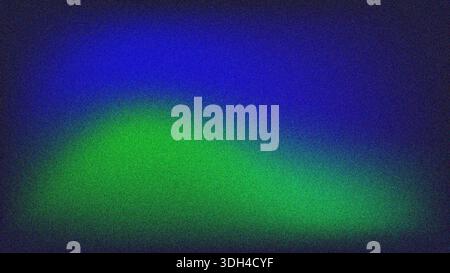 Blauer und grüner körniger Verlaufshintergrund. Bunter körniger abstrakter abstrakter Hintergrund. Textureffekt für Hintergrundrauschen mit Retro-Gradienten. Schöner farbiger Hintergrund. Stockfoto