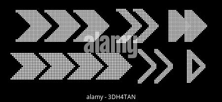 Sammlung der Pixelpfeile. Satz gepunkteter Pfeile Stock Vektor