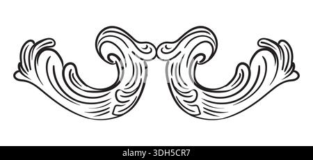 Symmetrische Handzeichnung verzierte Ornament Vektor-Illustration Stock Vektor