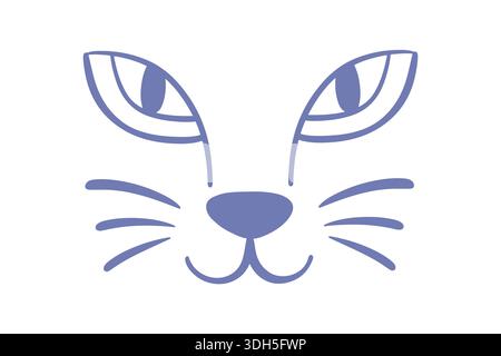 Hand Gezeichnet Spaß Katze Gesicht Vektor Illustration Stock Vektor