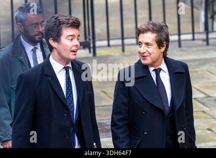 London, Großbritannien. Januar 2026. British Media Barrister, David Sherborne (rechts), kommt. Er vertritt die Anspruchsteller einschließlich Prinz Harry. Prinz Harry und andere Prominente verklagen Associated Newspapers, sie mit ungesetzlichen Methoden zu schnüffeln, um sensationelle Schlagzeilen zu schaffen. Quelle: Mark Thomas/Alamy Live News Stockfoto