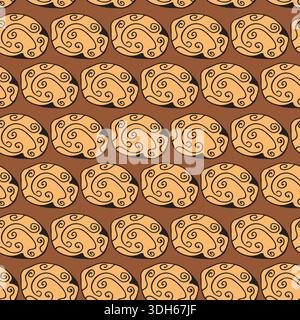 Nahtloses Muster mit gezeichneten ethnischen Elementen. Geometrische Aborigine-Symbole auf Grußhintergrund. Designkarte für mexikaner, amerikaner Stock Vektor