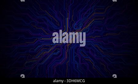 Blauer digitaler Hintergrund mit abstrakten Schaltungsmustern Stock Vektor