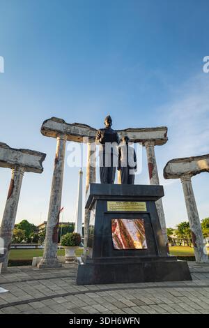 Tugu Pahlawan, das Nationaldenkmal und ein historisches Wahrzeichen in Surabaya, Heldentag, Ost-Java, Indonesien Stockfoto