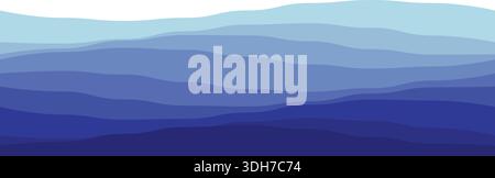 Abstrakte blaue Wellen in Verläufen für kreatives Design Stock Vektor