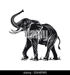 Elefanten-Vektor-Illustration, Elefanten-Silhouette-Vektor-Design Stock Vektor