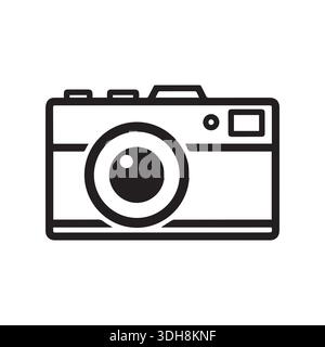 Kamera-Vektor-Symbol-Design, schwarzes Sillhoutte-Design Stock Vektor