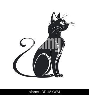 Katze Silhouette Vektor Set Minimal Animal Shape Design Stock Vektor