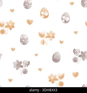 Ostereier und Blumenmuster Stockfoto