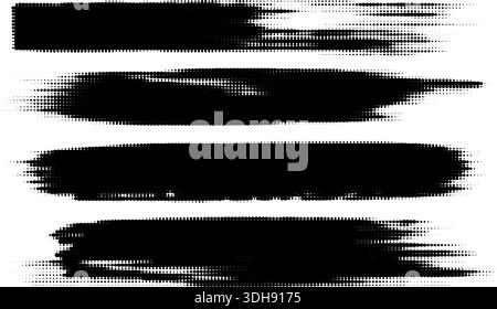 Vektor-Pack Farbstreifen, Kreise, Rahmen und Textur Highlights.Japanische rote Tinte Pinselstrich. Stock Vektor