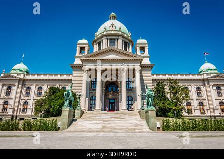 15. Juni 2024, Belgrad, Serbien: Haus der Nationalversammlung der Republik Serbien in der Innenstadt von Belgrad. Stockfoto