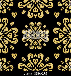 Nahtloses Muster mit handgezeichneten Autos und Ampeln. Vektorabbildung. Stock Vektor