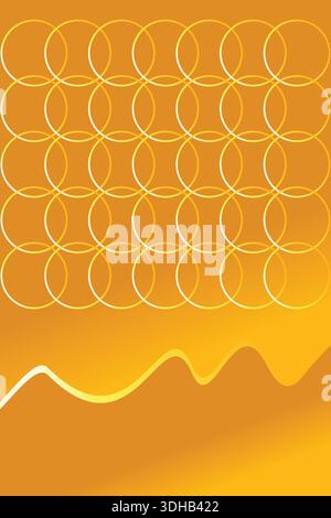 Abstrakter oranger Hintergrund mit sich wiederholenden ovalen Mustern und einem fließenden Wellendesign, das eine lebendige und moderne Grafik für verschiedene kreative Projekte schafft Stock Vektor